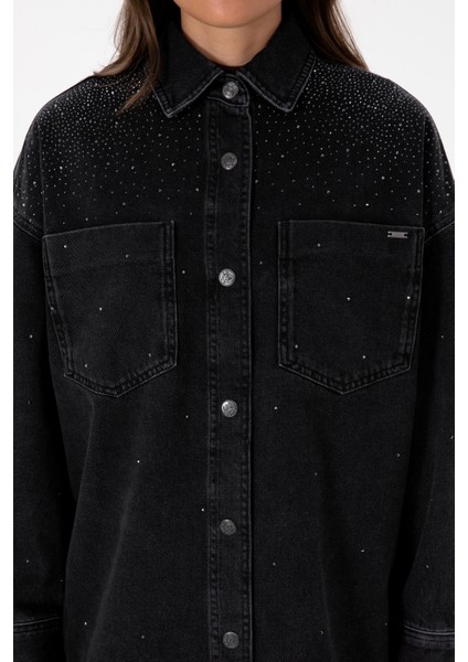 Kadın Siyah Gömlek Jean 50309856-DN0027