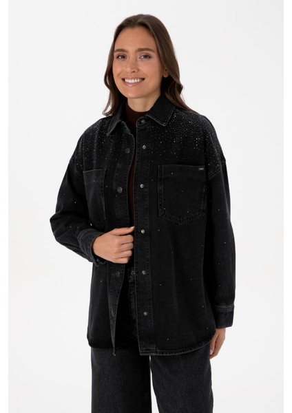 Kadın Siyah Gömlek Jean 50309856-DN0027