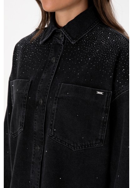 Kadın Siyah Gömlek Jean 50309856-DN0027