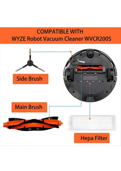 Wyze Robot Vakum Süpürge WVCR200S Aksesuarları Için Ana Yan Fırça Hepa Filtre Yedek Parçaları Kiti (Yurt Dışından) fırsatları