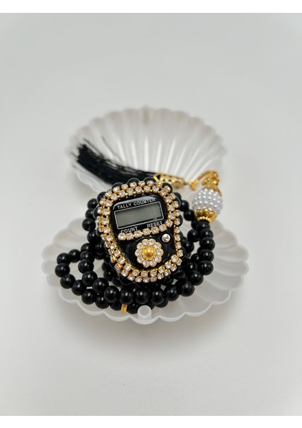 Istiridye Kutulu Taşlı Zikirmatik ve Tesbih Seti Hediyelik Mevlüt Kuran Umre ve Hac Hediyesi