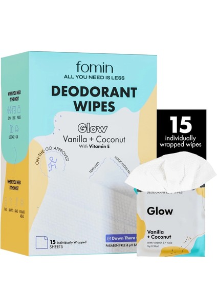 Vanilya ve Hindistan Cevizli Deodorant Mendil 15 Adet