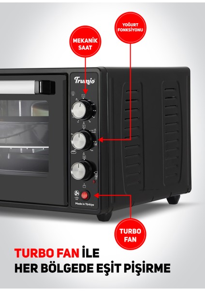 Elektrikli Fırın, Turbo Fan + Lamba, Yoğurt Mayalama indirimleri
