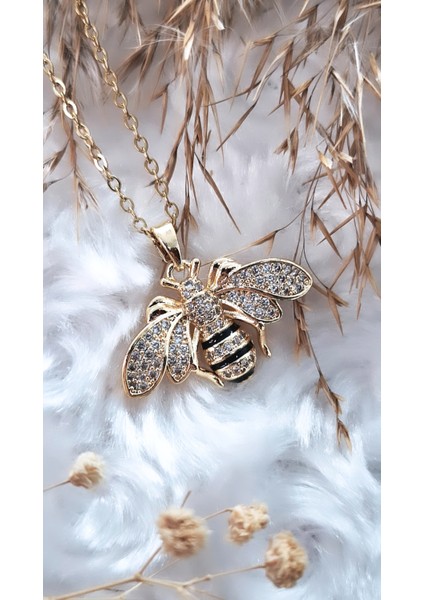 Bal Arısı Figürlü Çelik Kolye