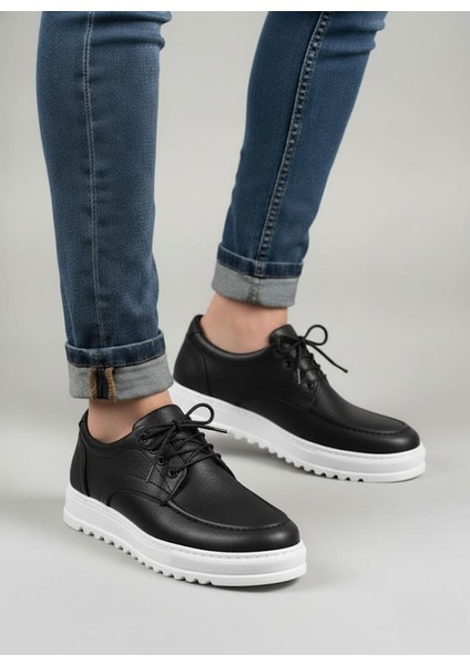 JY-T12X Arts Bağcıklı Cilt Erkek Günlük Spor Klasik Ayakkabı Cst - Siyah fiyatları