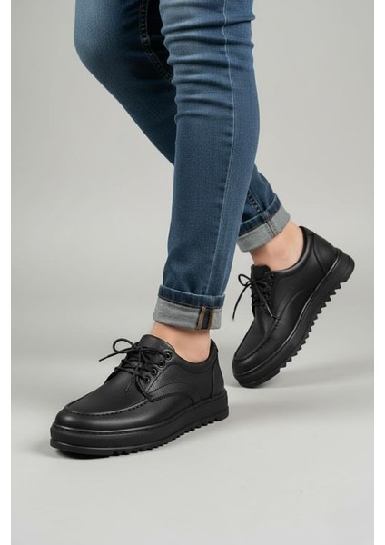 JY-T12X Arts Bağcıklı Cilt Erkek Günlük Spor Klasik Ayakkabı Cst - Siyah indirimleri