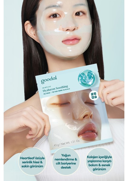 Nem ve Serinlik Hissi Sunan Kolajen Içerikli Jel Maske Goodal Heartleaf Hyaluron Soothing Gel Mask fırsatları