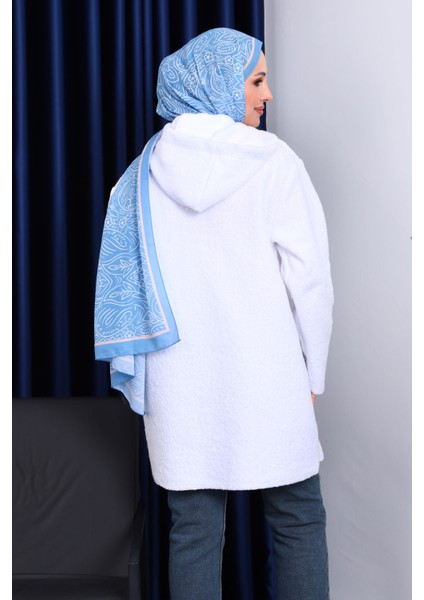 Ekru Kapşonlu Cepli Buklet Kaban fırsatları