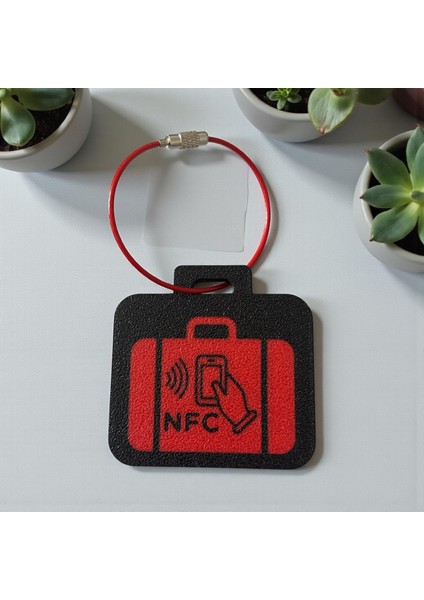 Akıllı Nfc Bavul Etiketi – Çelik Halka ile (Kırmızı, Mavi, Beyaz)