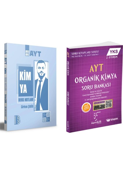 AYT Kimya Ders Notları 2026 ve Karekök Yayınları AYT Organik Kimya Soru Bankası - Görkem Şahin