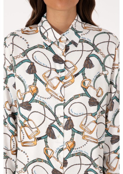 Kadın Gömlek Desenli 50308979-VR256