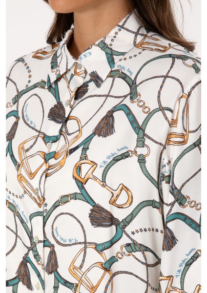 Kadın Gömlek Desenli 50308979-VR256