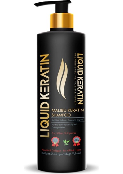 Kuru Mat Sert Kabaran Saçlara - Tuzsuz Malibu Keratin Şampuanı (350ML) indirimleri