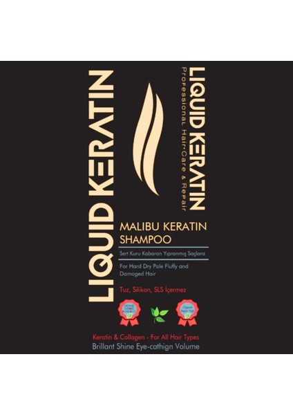 Kuru Mat Sert Kabaran Saçlara - Tuzsuz Malibu Keratin Şampuanı (350ML)