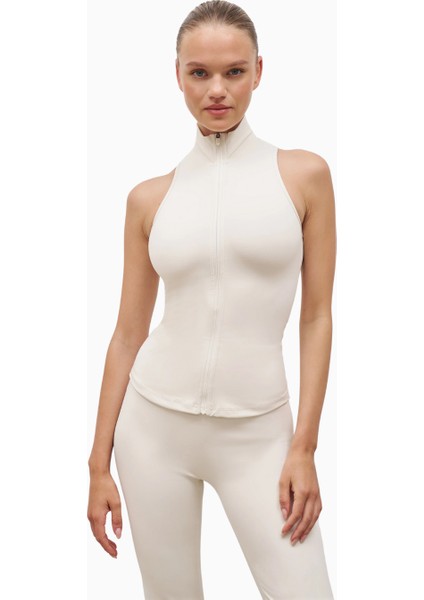 Base Sculpting Sleeveless Zip Up Jacket Şekillendirici Kolsuz Atletik Kadın Üst