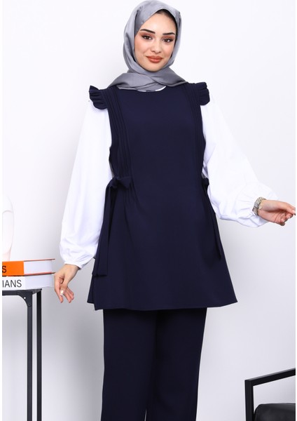 Lacivert Gömlek Yelek Pantolonlu Üçlü Takım modelleri