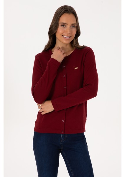 Kadın Bordo Hırka (Triko) 50307719-VR014