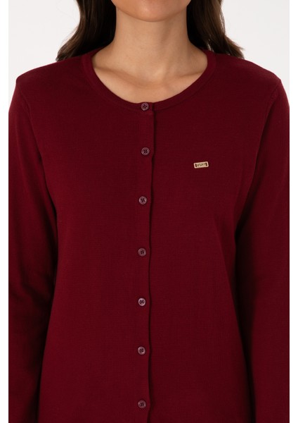 Kadın Bordo Hırka (Triko) 50307719-VR014