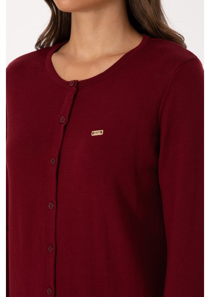 Kadın Bordo Hırka (Triko) 50307719-VR014