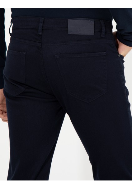 Erkek Lacivert Slim Fit Kanvas Pantolon 50255173-VR033