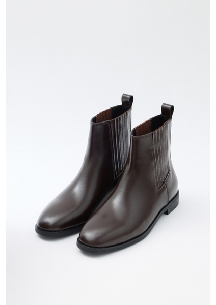 Bot 2521 - Yanları Lastikli Bilek Boy Acı Kahve Kadın Bot