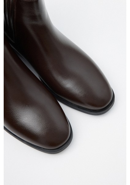 Bot 2521 - Yanları Lastikli Bilek Boy Acı Kahve Kadın Bot fiyatları