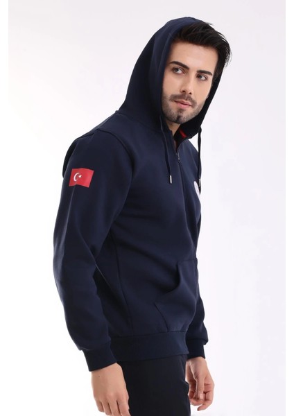 112 Acil Sağlık Unisex Kapşonlu Hırka - Lacivert indirimleri