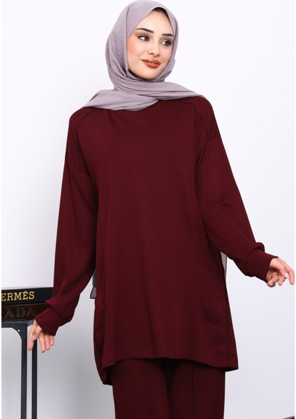 Mürdüm Yan Cepli Omuz Parçalı Alt Çımalı Modal Takım modelleri