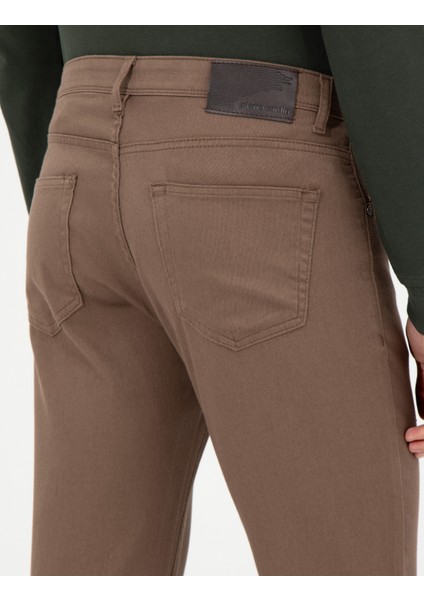 Erkek Kahverengi Slim Fit Kanvas Pantolon 50255173-VR029