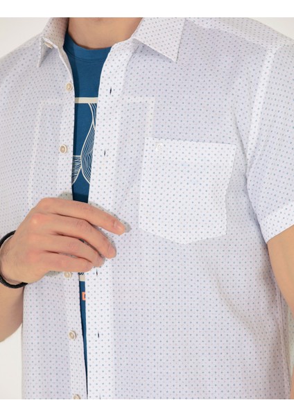 Erkek Zümrüt Regular Fit Kısa Kollu Gömlek 50255276-VR055