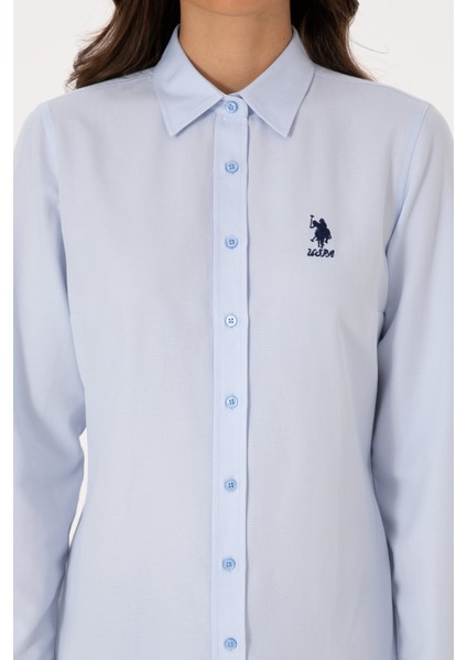 Kadın Açık Mavi Gömlek Basic 50307990-VR003