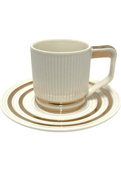 KAI-22-0094 Julia 6 Kişilik Kahve Fincanı Takımı Beyaz