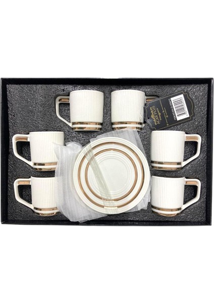 KAI-22-0094 Julia 6 Kişilik Kahve Fincanı Takımı Beyaz modelleri