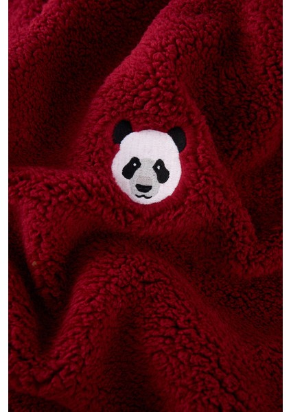 Panda Sherpa Quarter-Zip Sweatshirt - Bordo fiyatları