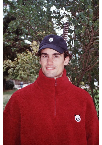 Panda Sherpa Quarter-Zip Sweatshirt - Bordo fırsatları