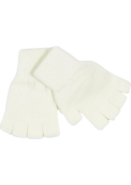 Unisex Çocuk Parmaksız Kesik Yarım Parmak Kışlık Örme Triko Eldiven 9 - 15 Yaş