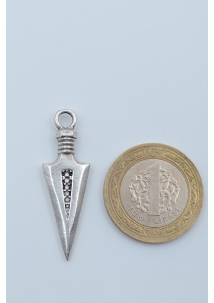 Ok ucu Gümüş Kaplama Deri İp Kolye fırsatları