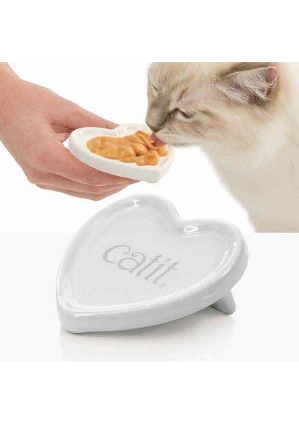 Techmrt Catit Creamy Sıvı Ödül Dondurma Kabı Seramik Kalp