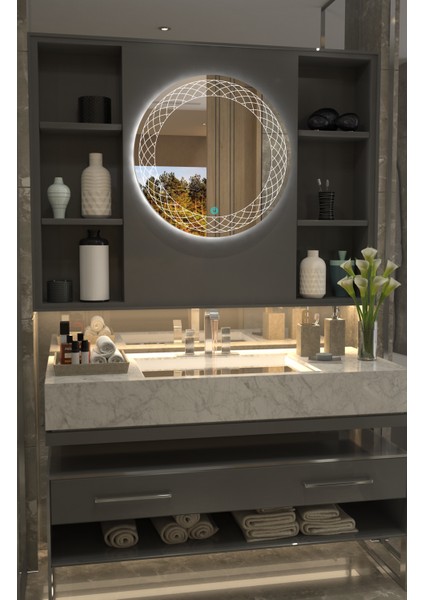 Baklava Desen Minimalist LEDLİ Özel Tasarım Ayna modelleri