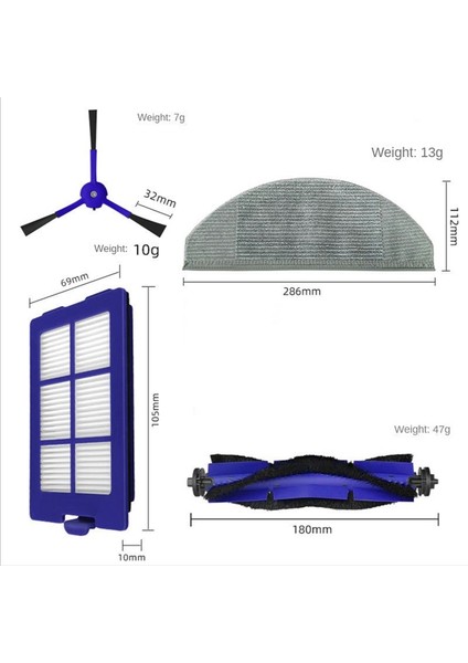 Eufy Robovac X8 Hibrid Vakum Süpürge Yedek Aksesuarlar Için Ana Yan Fırça Pavzası Bez Hepa Filtre Yedek Parçaları (Yurt Dışından)