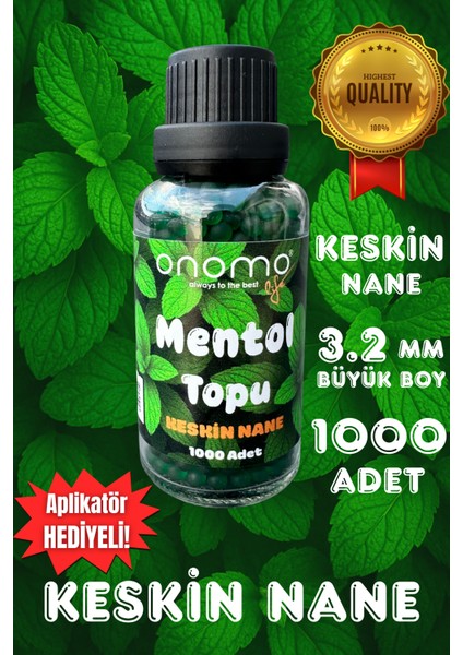 Premium Mentol Topu Keskin Nane Aroma Kapsülleri 1.000 Adet