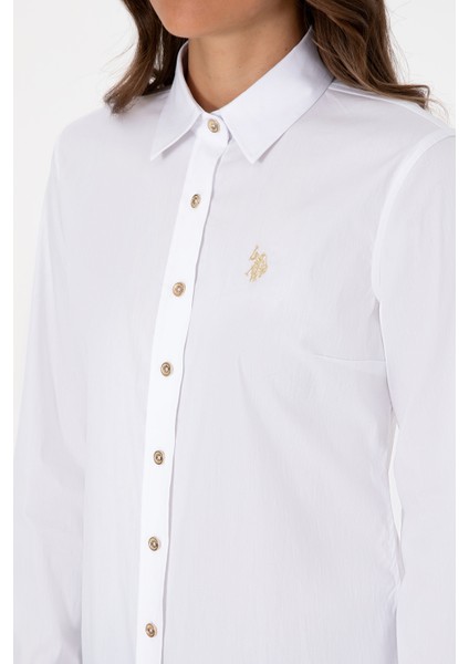 Kadın Beyaz Gömlek Basic 50308024-VR013