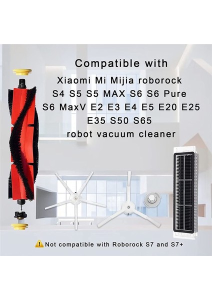 Xiaomi Roborock S4 S5 S6 S6 E4 E20 E25 E35 S50 Robotik Vakum Ana Yan Fırça Hepa Filtreleri (Yurt Dışından) modelleri