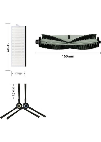 Ana Fırça Yan Fırça Filtresi Ilıfe A7/A9S/X785/X750/X800 Silvercrest Ssr1 Ssra1 Vakum Robot Temizleyicisi Için (Yurt Dışından)