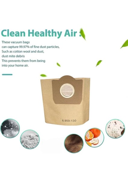 20PCS Toz Torbaları Karcher 6 959-130 A2204 A2656 WD3200 WD3300 Mv3 Mv3 Vakum Süpürge Toz Torbası Yedek Parçalar (Yurt Dışından) fırsatları