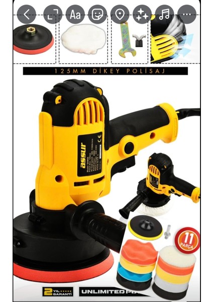 Assur Dik Polisaj ve 11 Parça Polisaj Seti