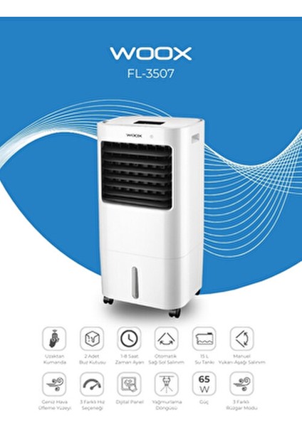 Hava Soğutucu FL1803R 10000 BTU İyonizerli 65 Watt Beyaz Renk Taşınabilir Cihaz fiyatları