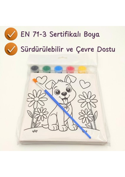 2’li Baskılı Tuval – 15X15 cm Baskılı Tuval Boyama Seti fırsatları