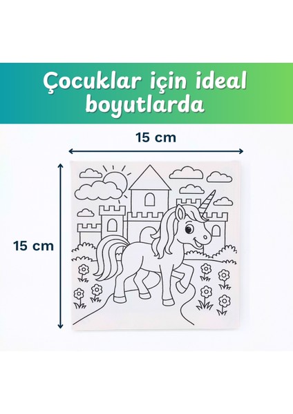 2’li Baskılı Tuval – 15X15 cm Baskılı Tuval Boyama Seti