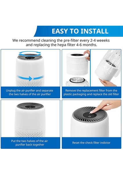 Levoit Çekirdek Mini-Rf Hava Temizleyici 3&#39 Ü 1 Arada Filtrasyon Sistemi H13 True Hepa Filtresi Için Uyumlu Yedek Hepa Filtresi (Yurt Dışından) modelleri